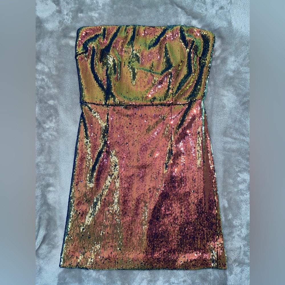 Runaway the label strapless sequin dress